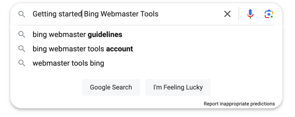Getting started Bing Webmaster Tools